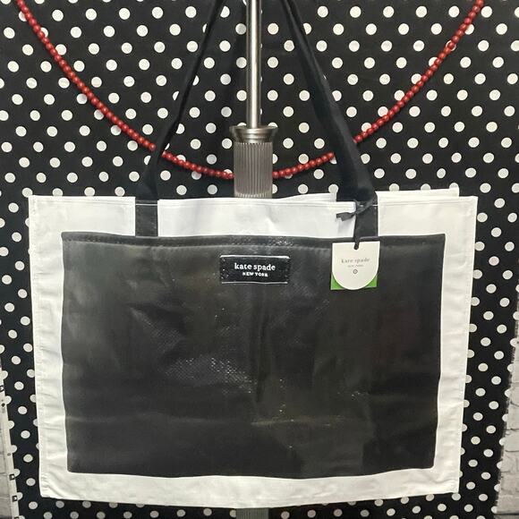 Kate Spade for Target Large Tote Shopping Bag Black/White NEW - Picture 1 of 5